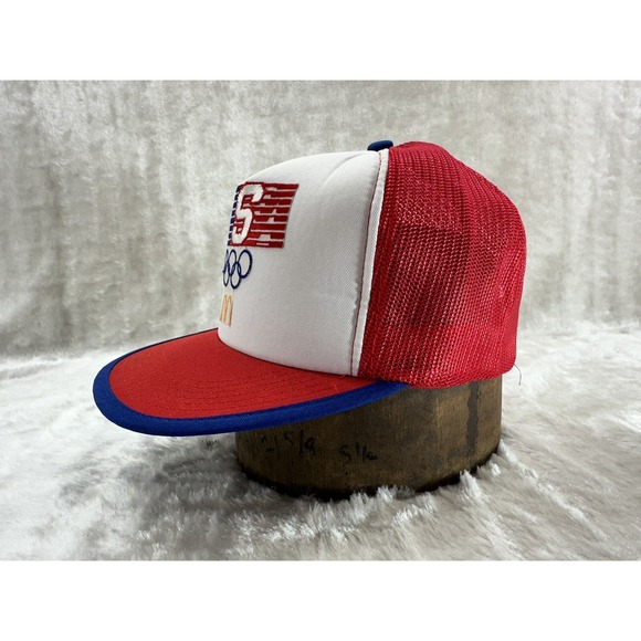Vtg 1984 USA Olympic McDonalds Rare Issue Employee Mesh Trucker Snapback Cap - Picture 7 of 16